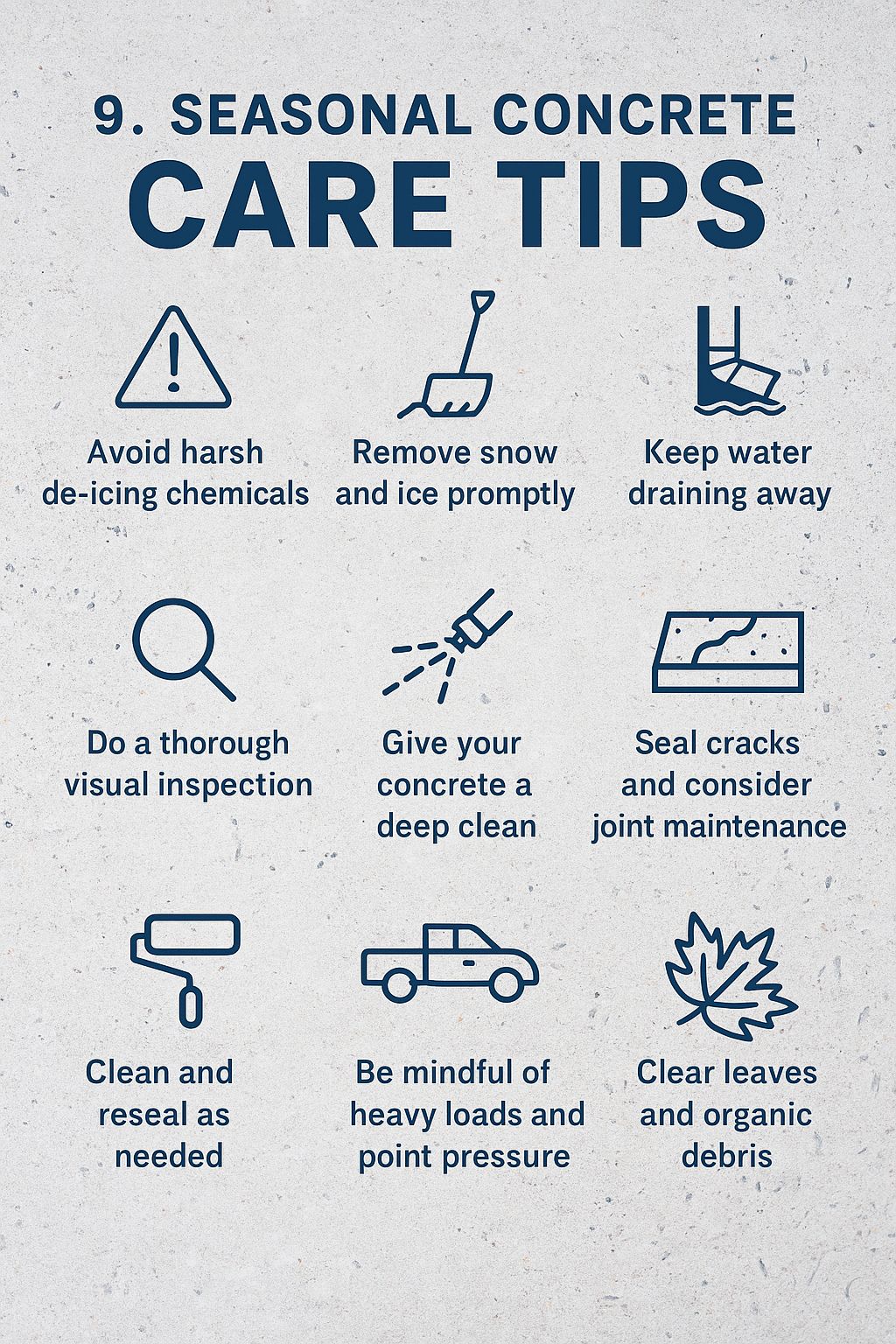 Image of referenced seasonal concrete tips from Titan Concrete